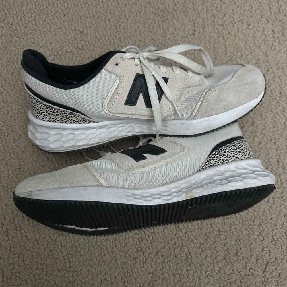 New Balance x-70 White and Black Sneakers